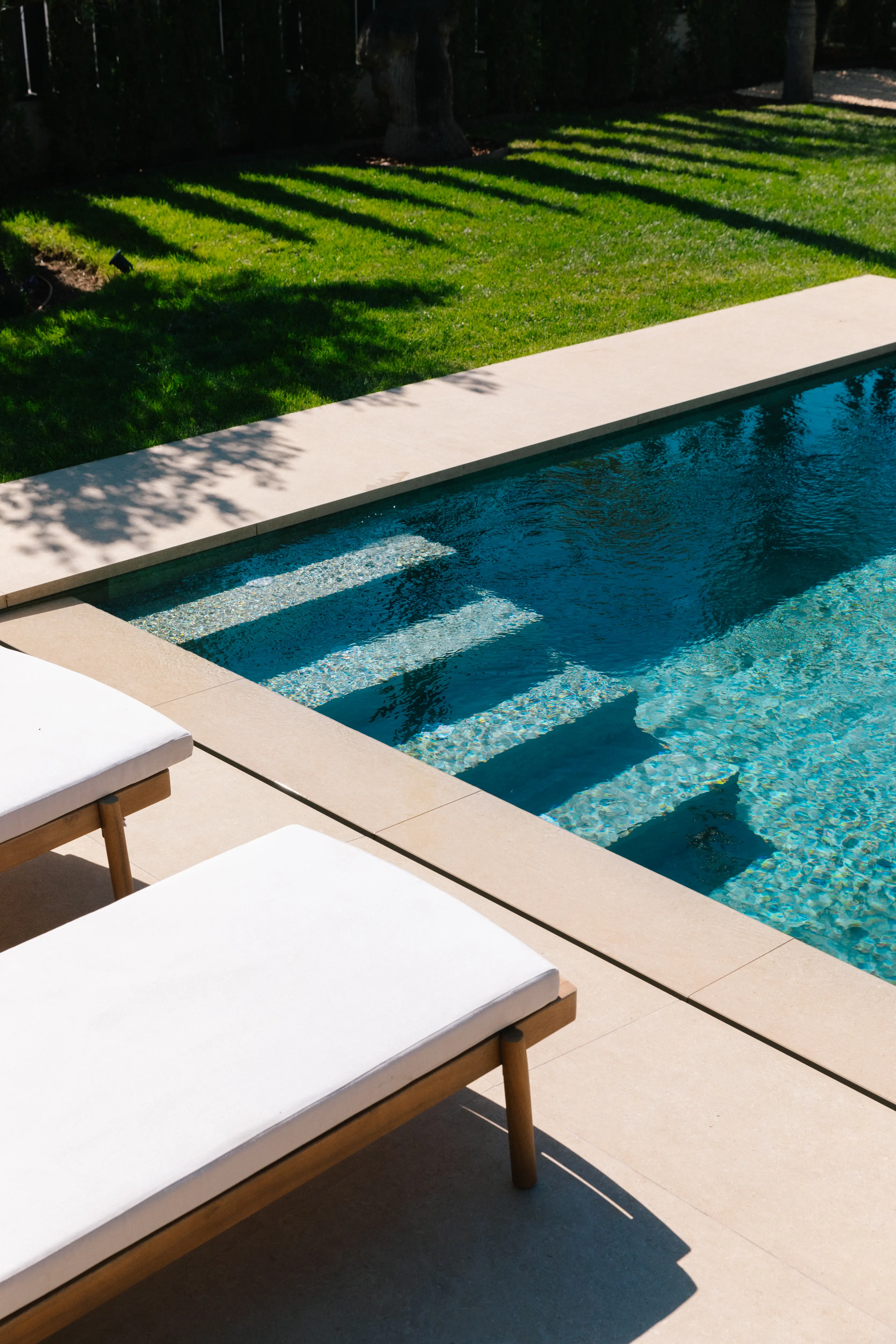 Outdoor terrace and pool area after rénovation de villa in Campolivar Valence image 79